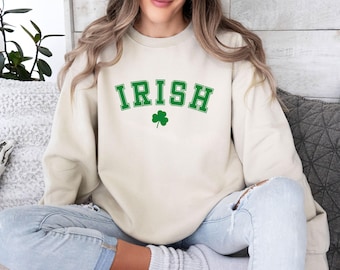 Sudadera irlandesa, regalos irlandeses, Día de San Patricio, suéter de trébol, sudadera de la suerte, jersey del Día de Irlanda, trébol de la suerte, sudadera de trébol