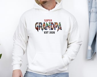 Sweat à capuche super grand-père Avengers, cadeau fête des pères, cadeau super-héros, haut grand-père personnalisé