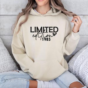 Birthday Hoodie, Personalised Hoodie, 40th Birthday Jumper, 1985 Hoodie, 50th Birthday Gift, 1965 Jumper, Limited Edition Top, 1975 Jumper
