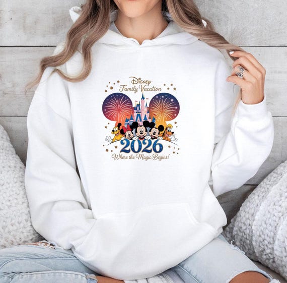 Disney Trip 2026 Hoodie, Family Vacation Top, Magic Kingdom Top, Funny Disney Hoodie, Mouse and Friends, Retro Cartoon Hoodie, Movie Top