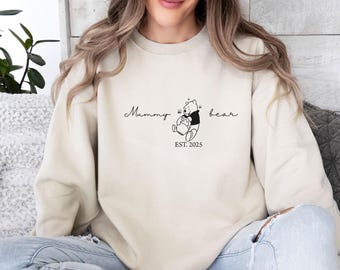 Sudadera de Mamá Oso, Suéter de Winnie Bear, Regalo para Mamá Nueva, Mamá Personalizada, Regalo para Futura Mamá, Mamá Oso Personalizada, Anuncio de Mamá