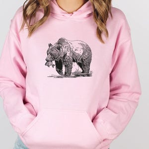 Bear Hoodie, Nature Lover Gift, Bear Gifts, Outdoor Jumper, Wildlife Hoodie, Bear Lovers Hoodie, Adventure Jumper, Animal Lover Gift image 3
