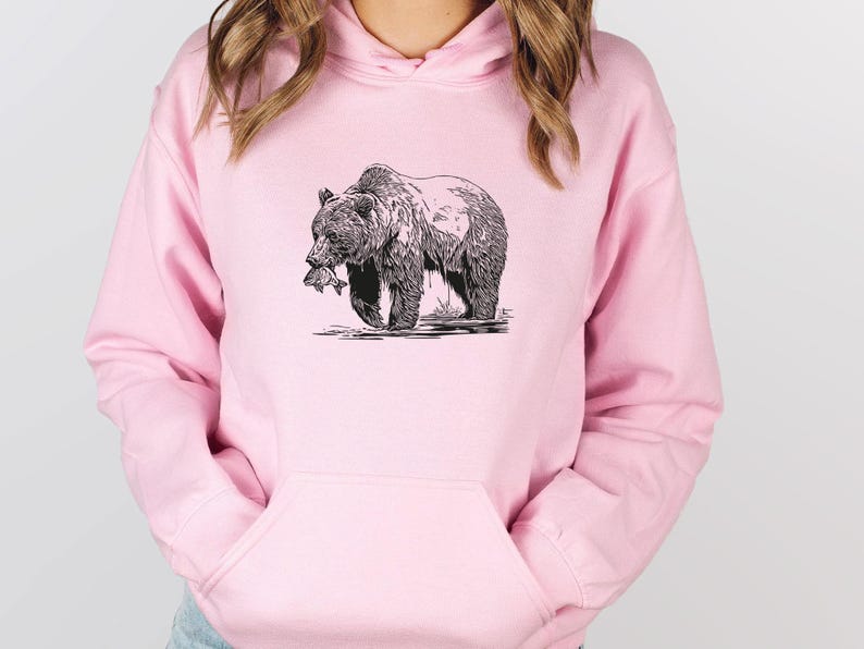 Bear Hoodie, Nature Lover Gift, Bear Gifts, Outdoor Jumper, Wildlife Hoodie, Bear Lovers Hoodie, Adventure Jumper, Animal Lover Gift image 3