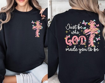 Sweat-shirt croix floral chrétien, sweat-shirt Dieu, haut religieux avec fleurs sauvages, pull de versets bibliques inspirants