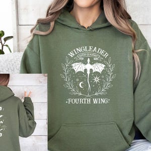 Fourth Wing Hoodie, Fourth Wing Merch, Bookish Hoodie, Book Club Hoodie, Acotar Hoodie, Basgiath Hoodie, Reading Hoodie, Book Lovers Gift image 2