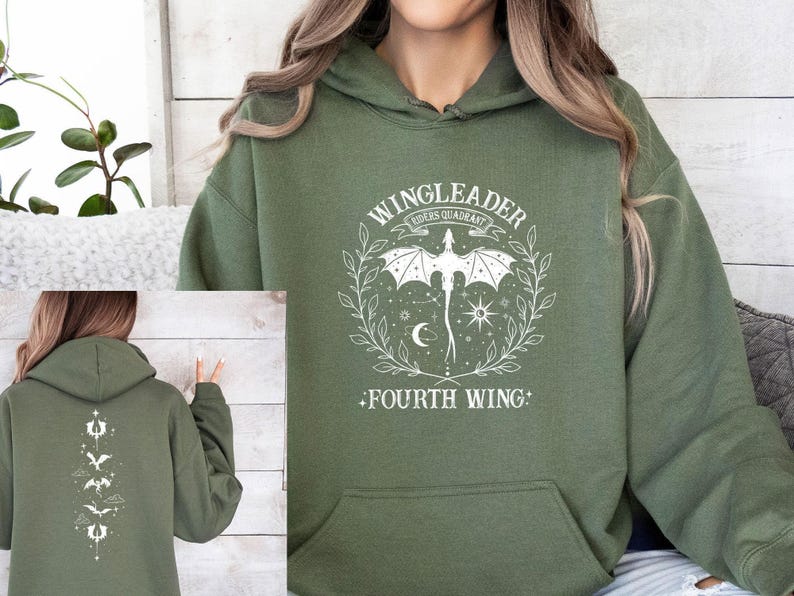 Fourth Wing Hoodie, Fourth Wing Merch, Bookish Hoodie, Book Club Hoodie, Acotar Hoodie, Basgiath Hoodie, Reading Hoodie, Book Lovers Gift image 2