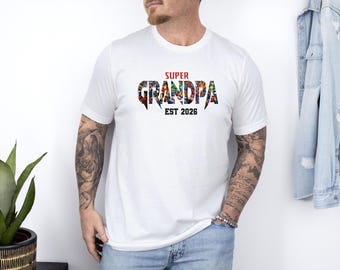 Chemise super-héros papy personnalisée, t-shirt fête des pères Avengers, chemise papa personnalisée