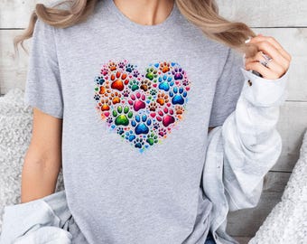 Dog Lovers Shirt, Paw Print Shirt, Dog Mum T Shirt, Heart Paw Shirt, Dog Lover Tshirt, Funny Dog Shirt, Dog Mum Shirt, Dog Walking Gift