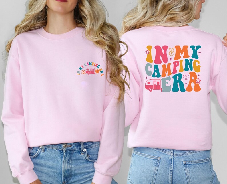 Sudadera Camping Era, suéter para camper, suéter vacacional, vida en caravana, suéter de aventura, sudadera de naturaleza, regalo para camping, regalos para camper imagen 3