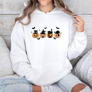 Halloween Cat Hoodie, Black Cat Hoodie, Autumun Hoodie, Halloween Party, Cat Lover Hoodie, Funny Halloween, Pumpkin Hoodie, Cat Owner Gift