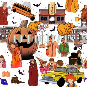 Halloween Collage | Witches | Digital seamless pattern