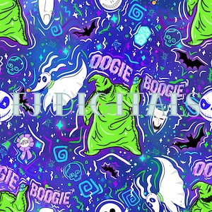 Oogie | N B C | Digital Seamless Pattern | Vibrant | Neon | Halloween