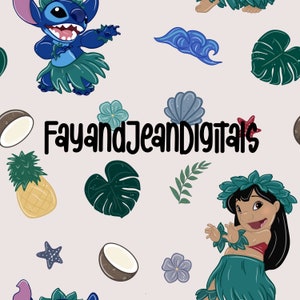 Hawaii | Characters | Digital Seamless Pattern