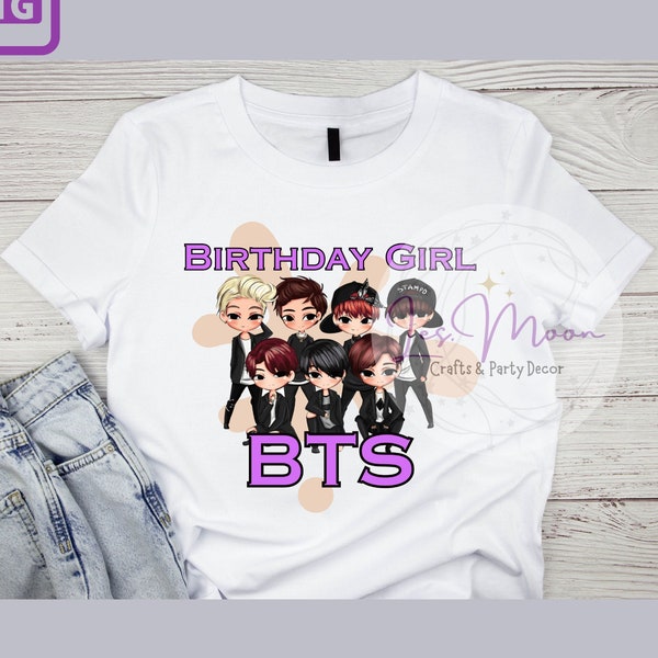BTS Birthday Girl Shirt PNG Files