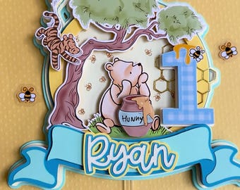 Winnie the Pooh First Birthday Cake Topper