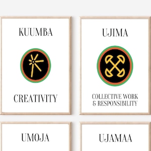 Kwanzaa Decorations, set of 8, Kwanzaa symbols, Kwanzaa wall art, Holiday Decor, printable wall art, DIGITAL DOWNLOAD