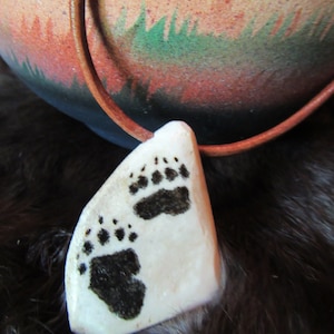 Bison Bone Walking Grizzly Amulet