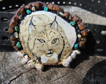 Lynx Elks Antler Belt Buckle