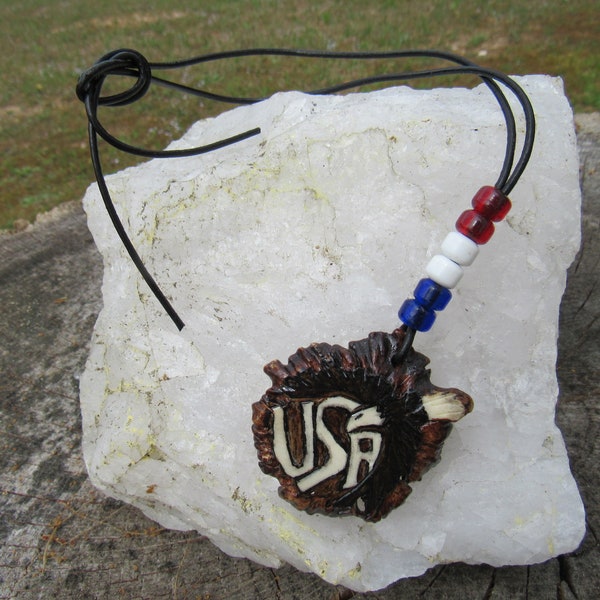 USA Eagle Antler Car Charm