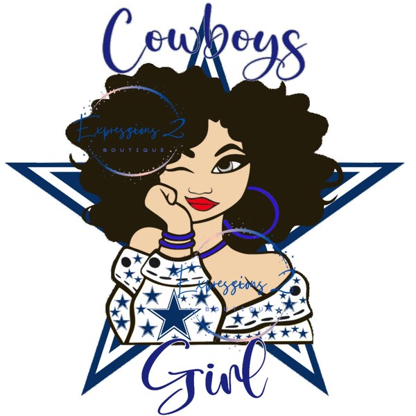 Cowboys Girl Star Shirt Blue, Silver, Messy Bun, Aviators, Bleach, White, Lips, Woman, Mom