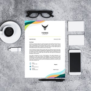 Membrete/Empresa/Profesional/Multicolor/Descarga digital/Curso/Ebook/Diario/Planificador/Calendarios/Organización/Productividad/Gestión del tiempo