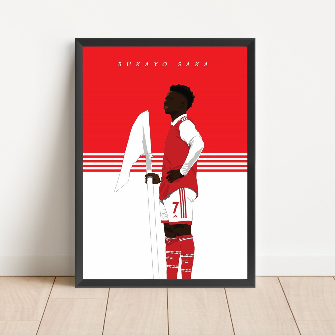 Arsenal FC Bukayo Saka Corner Flag Goal Celebration A4 Etsy
