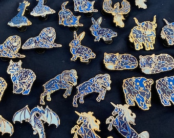 Constellation Animal Hard Enamel Pins - Constellation Pins - Animal Pins -- Star Pins -- Galaxy Pins - Cute Enamel Pins