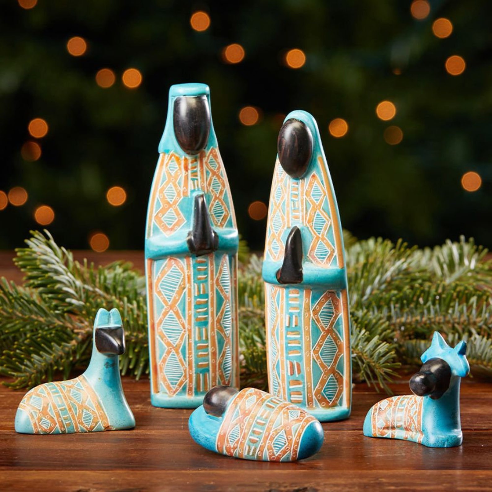 Kisii Blue Nativity Set