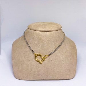 Goldilock Necklace • Unisex Genderless Necklace • Two Tone Necklace