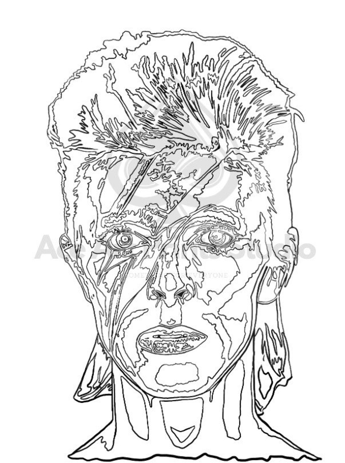 David Bowie Coloring Page Digital Coloring Page Printable Etsy