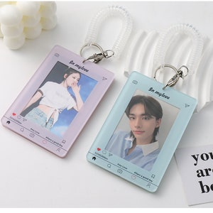 K-pop Instagram Style Acrylic Cardholder | 3inch Photocard holder with Lanyard | card holder | keychain | Id Badge | KPOP | PC Holder Frame