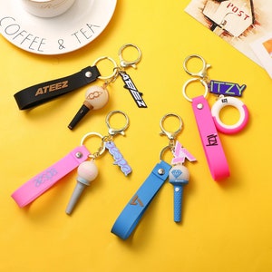 K-pop Keychain Light Stick soft Keychain Keyring Kpop Gift  bts stray kids ateez blackpink twice seventeen txt enhypen  itzy + more