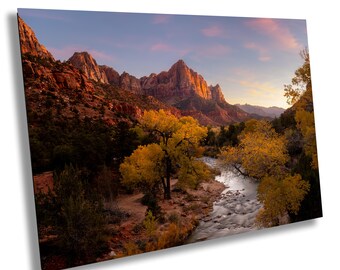 Zion National Park Print: Autumn Sunset Over Virgin River
