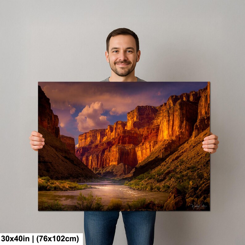 Grand Canyon Sunrise Wall Art: Colorado River Landscape Photography 30x40 Inches