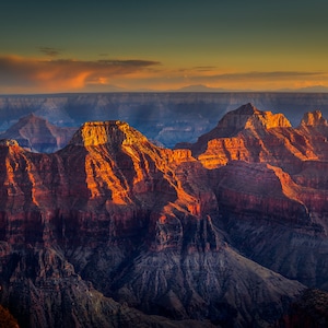 The North Rim Grand Canyon Wall Art, Arizona Sunset Landscape Photography Print, Southwest Canvas, Acrylic, Metal Print Home or Office Decor