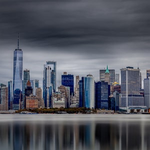 Manhattan Skyline Wall Art, stampa fotografica artistica iconica di New York City da Governor's Island, tela, metallo, acrilico, decorazione per stampa su carta
