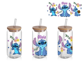 Stitch Libbey glass/can Lilo and stitch