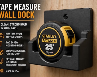 Meetlinthouder muurbevestiging | Lasklaar tapedock, garage-opberger