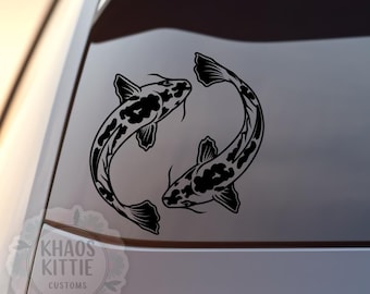 Koi Fish - Yin Yang - Sticker for Cars, Laptop, Vehicle, Custom.