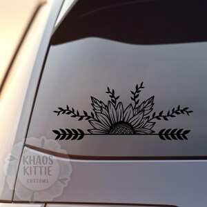 Sunflower Arrow Decal - Sticker for Cars, Laptop, Vehicle, Custom.