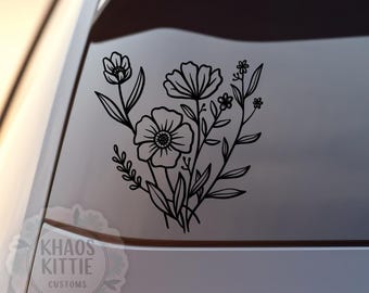 Wildflower Decal - Sticker for Cars, Laptop, Vehicle, Custom.