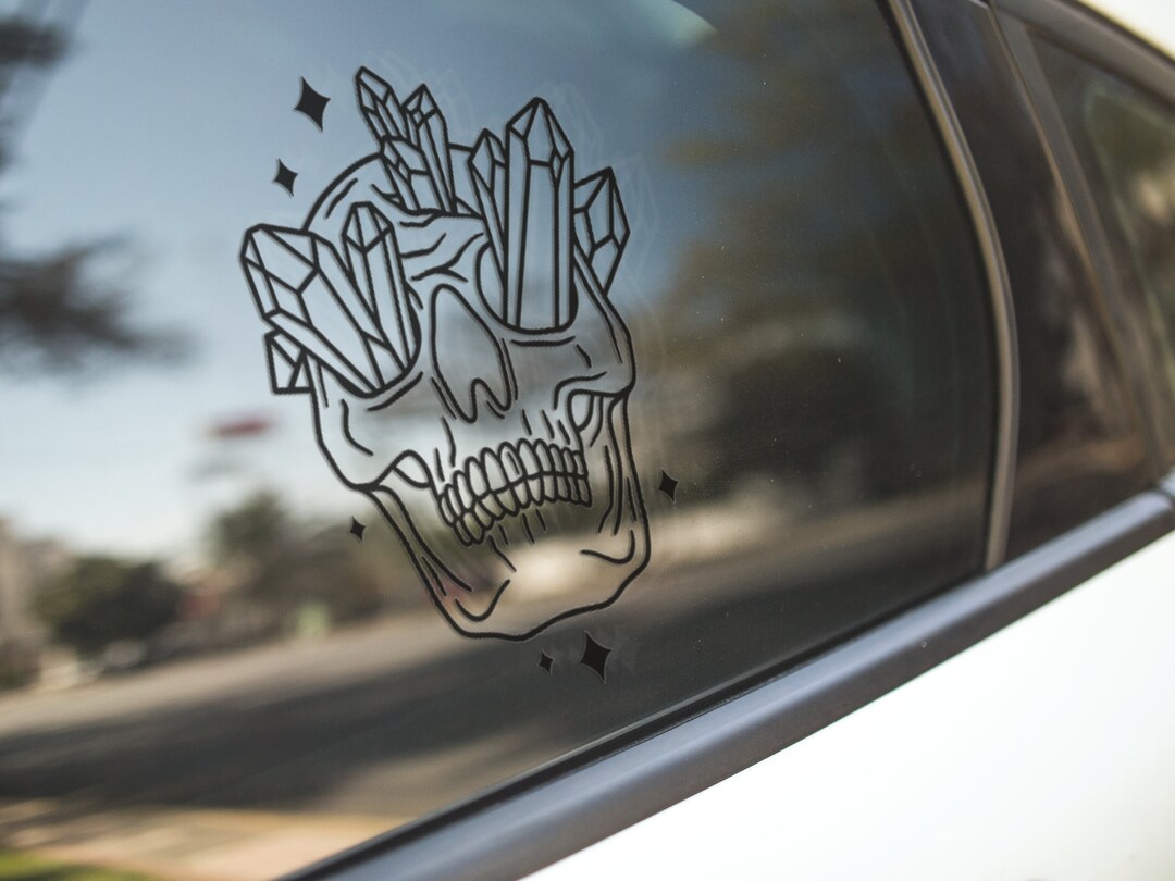 Crystal Skull Skeleton Decal - Sticker for Cars, Laptop, Vehicle ...