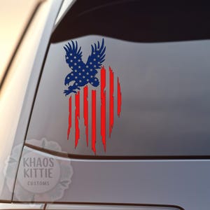 Patriotic Eagle American Flag - Sticker for Cars, Laptop, Vehicle, Custom.