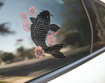 Sakura Koi Fish Decal - Sticker for Cars, Laptop, Vehicle, Custom.