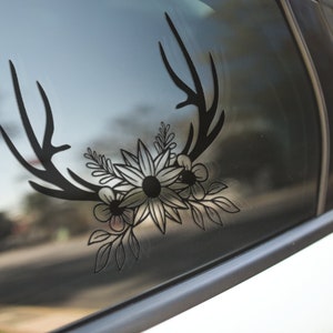 Floral Antlers Decal