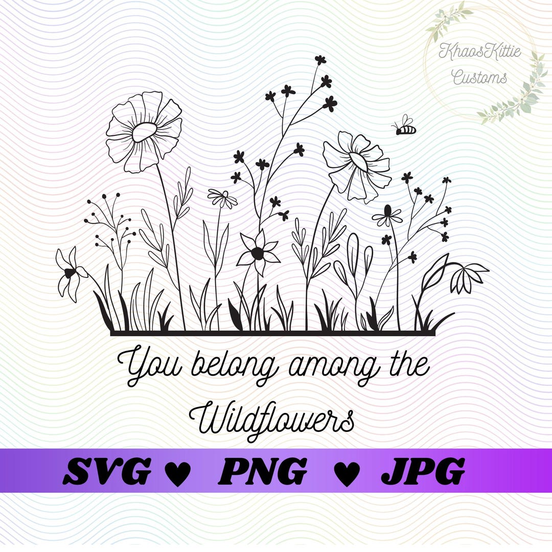 Wildflowers SVG - PNG - JPG - Instant Download File - Cut File - Etsy