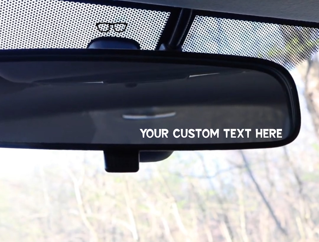 Custom Car Mirror Decal, Rear View Mirror Sticker, Car Visor Sticker