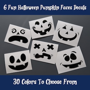 6 Fun Halloween Pumpkin Face Decals