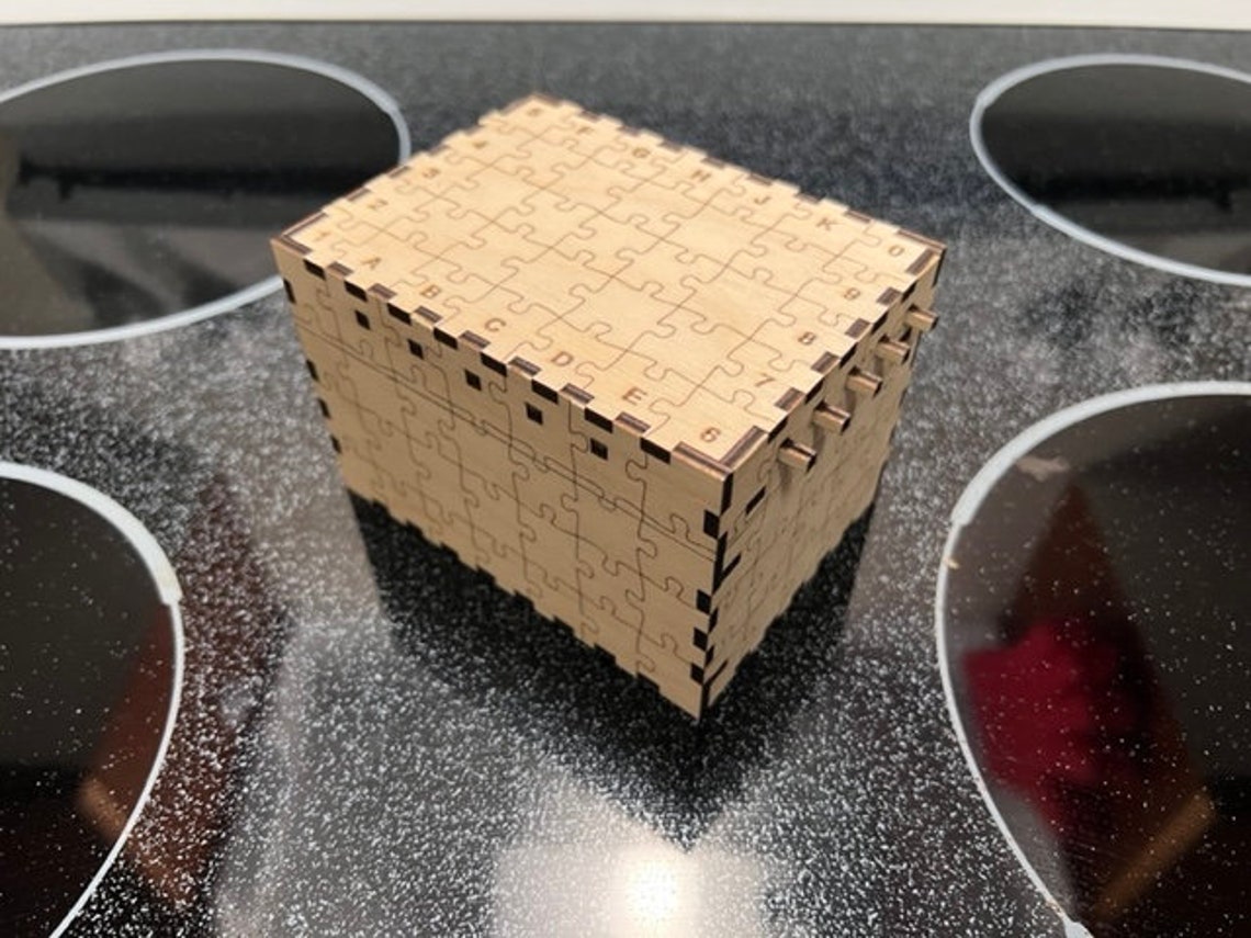 Andy's 42 Move Puzzle Box, Lasercut File, 3D Puzzle, Vector, Laser Cut