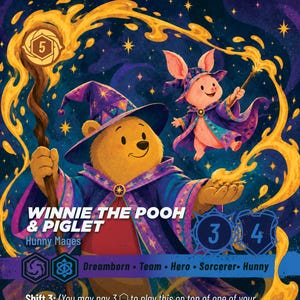 Winnie the Pooh & Piglet Hunny Mages Foil Lorcana Proxy